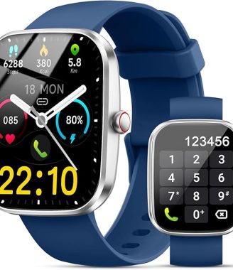 Smart Watch(Answer/Make Calls), 1.91" Smartwatches for Men Women, Fitness Tracker with 110+ Sport Modes, IP68 Waterproof, Heart Rate/Sleep/Spo2 Monitor, Pedometer, Activity Tracker for Android iOS