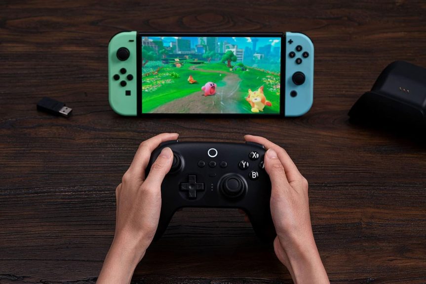 8Bitdo Ultimate Bluetooth Controller with Charging Dock, Wireless Pro Controller with Hall Effect Sensing Joystick, Compatible with Switch, Windows and Steam Deck (Black) - Image 8