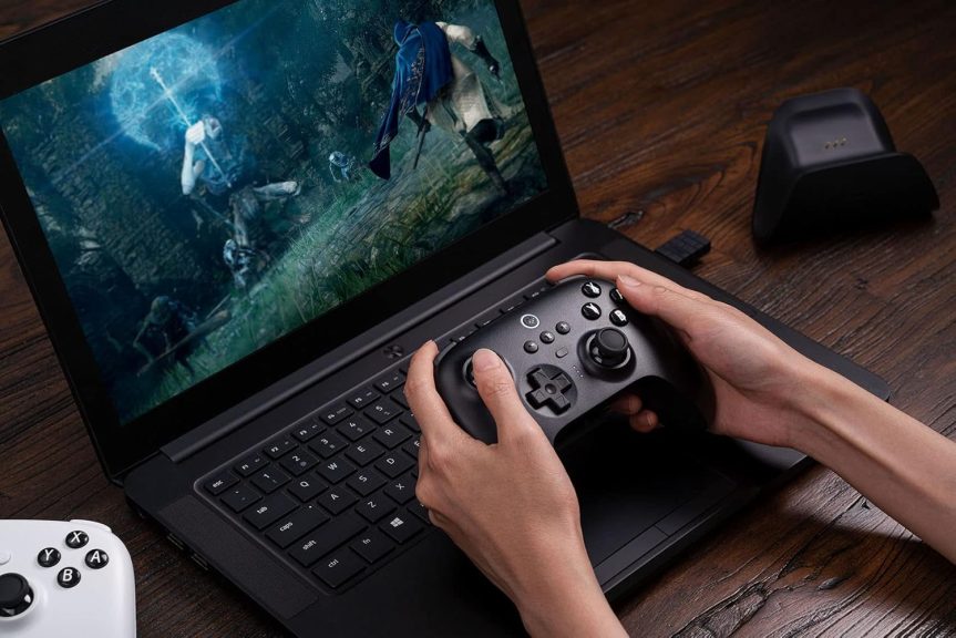 8Bitdo Ultimate Bluetooth Controller with Charging Dock, Wireless Pro Controller with Hall Effect Sensing Joystick, Compatible with Switch, Windows and Steam Deck (Black) - Image 9
