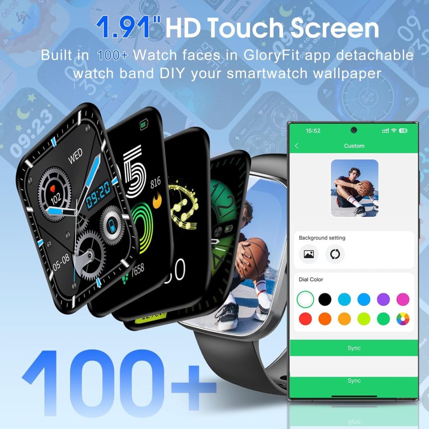 Smart Watch, 1.91" HD Screen Smartwatch for Men Women(Answer/Make Call), Fitness Watch with Heart Rate/Sleep Monitor/Steps Monitor, 110+ Sports Modes, IP68 Waterproof Activity Tracker Rose Gold - Image 2