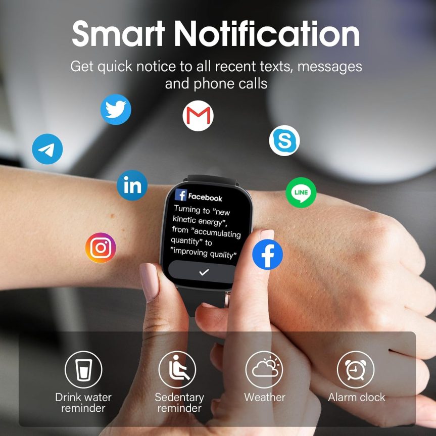 Smart Watch, 1.91" HD Screen Smartwatch for Men Women(Answer/Make Call), Fitness Watch with Heart Rate/Sleep Monitor/Steps Monitor, 110+ Sports Modes, IP68 Waterproof Activity Tracker Rose Gold - Image 5